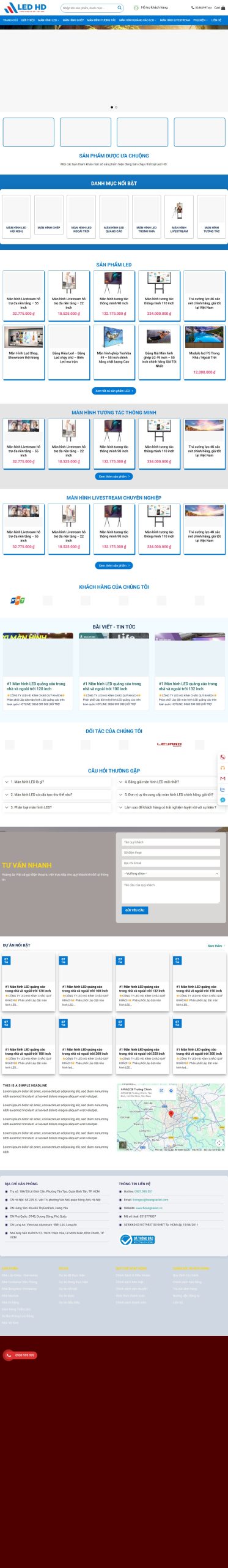 Mẫu Website Màn Hình LED – Shop Online