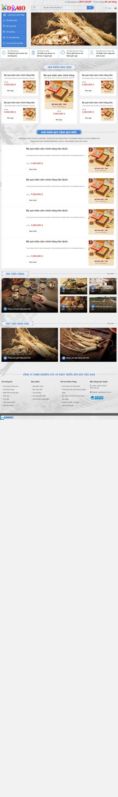 Mẫu Website Sâm Việt 001