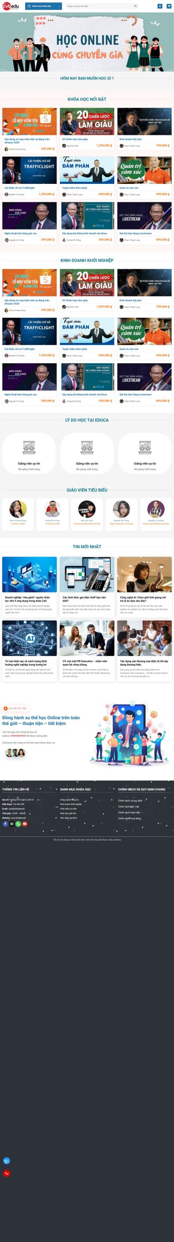 Mẫu Website Bán Khóa Học Online – Giáo Dục