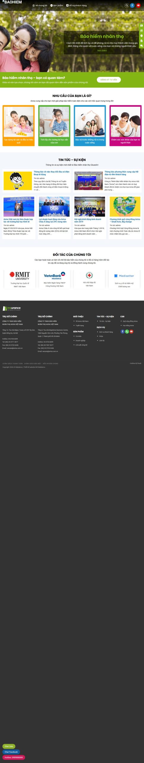 Mẫu Website Bán Bảo Hiểm – Tư Vấn Bảo Hiểm