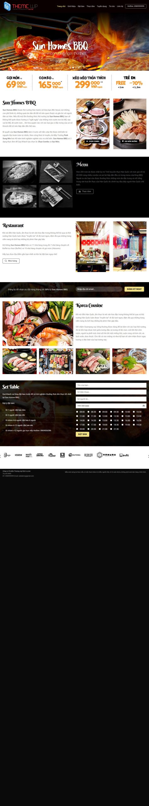 Mẫu Website Nhà Hàng BBQ – Ẩm Thực