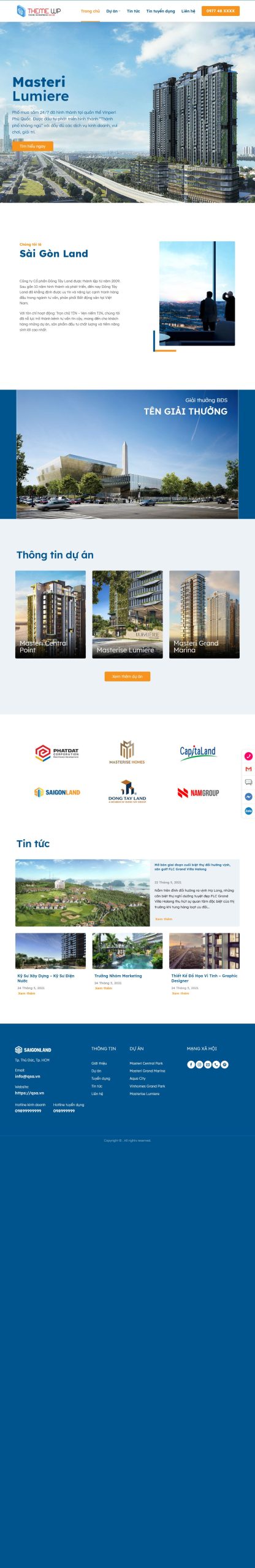 Mẫu Website Bất Động Sản – Dự Án Nhà Đất