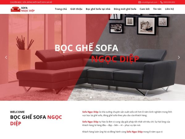 Mẫu Website Dịch Vụ Bọc Ghế Sofa – Nội Thất – Cài Đặt Sẵn – 399k.org