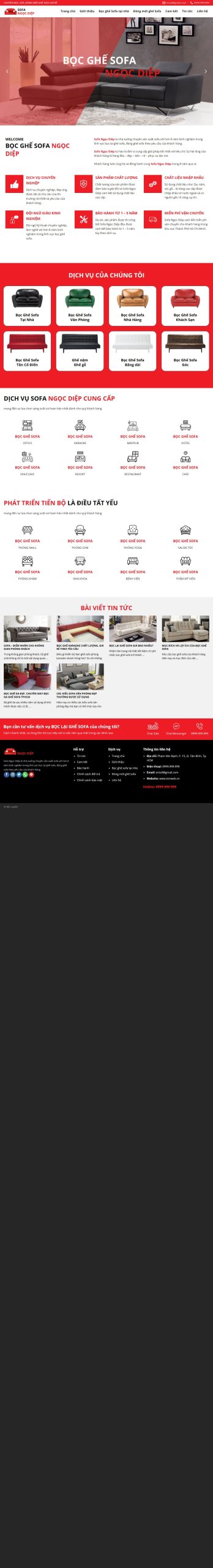 Mẫu Website Dịch Vụ Bọc Ghế Sofa – Nội Thất