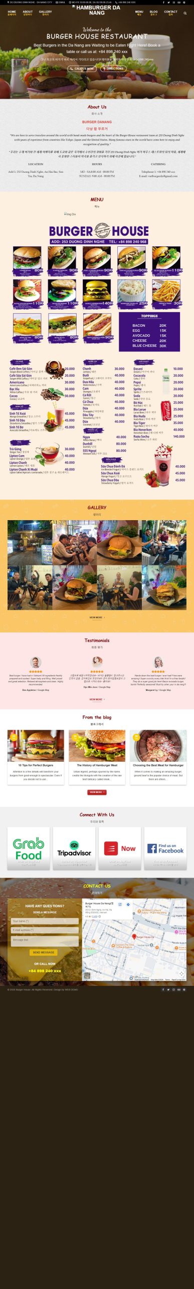 Mẫu Website Burger