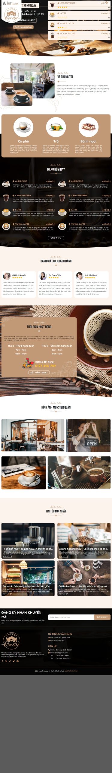 Mẫu Website Bán Nguyên Liệu Cà Phê – Shop Online