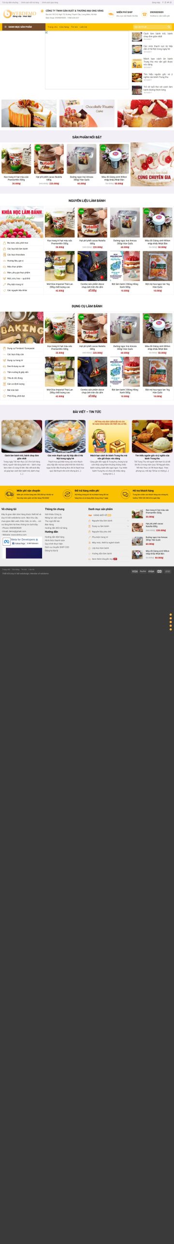 Mẫu Website Tiệm Bánh Kem Sinh Nhật – Ẩm Thực