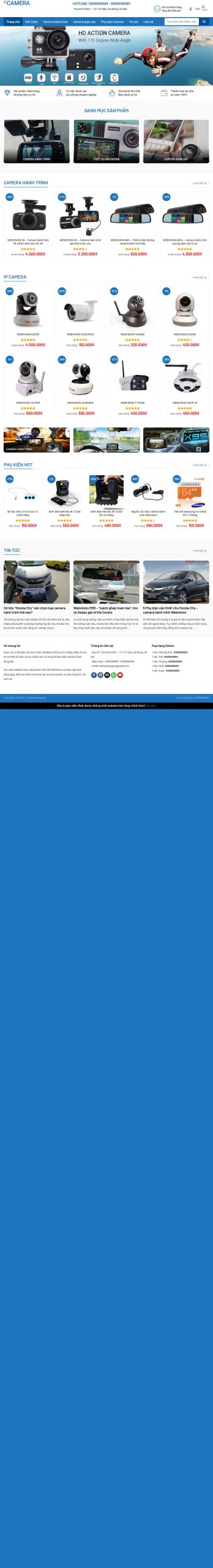 Mẫu Website Bán Camera An Ninh – Shop Online
