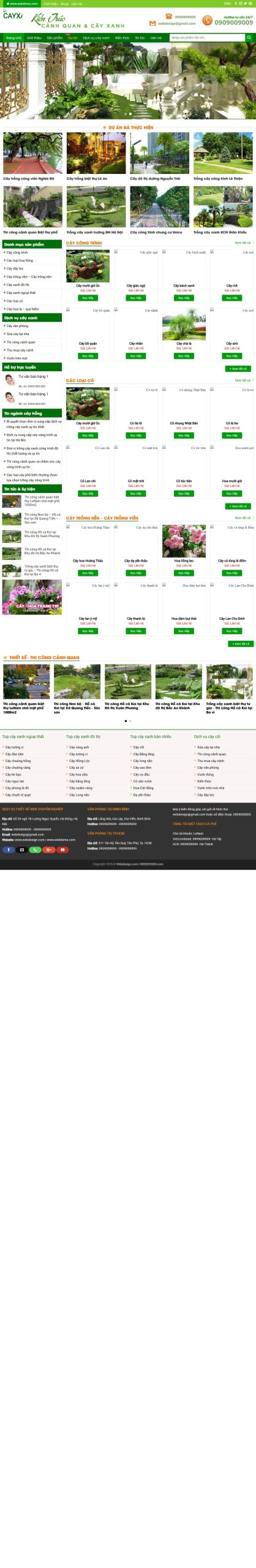 Mẫu Website Bán Cây Xanh Tiểu Cảnh – Shop Online