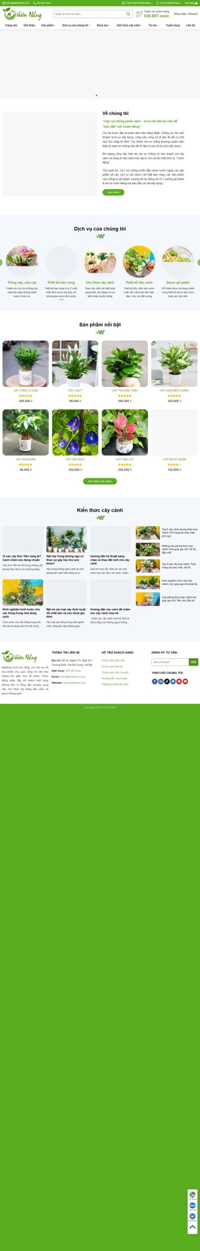 Mẫu Website Bán Cây Xanh Tiểu Cảnh – Shop Online