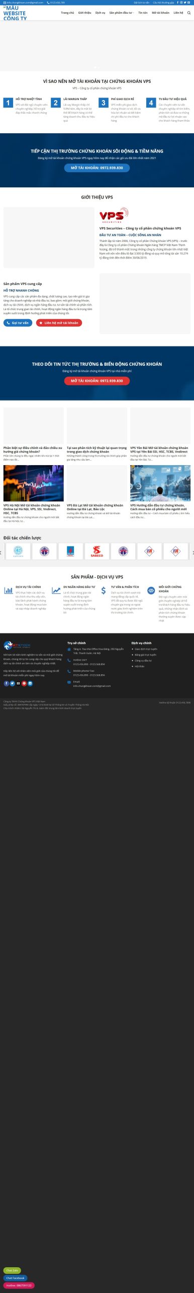 Mẫu Website Công Ty Chứng Khoán – Đầu Tư Tài Chính