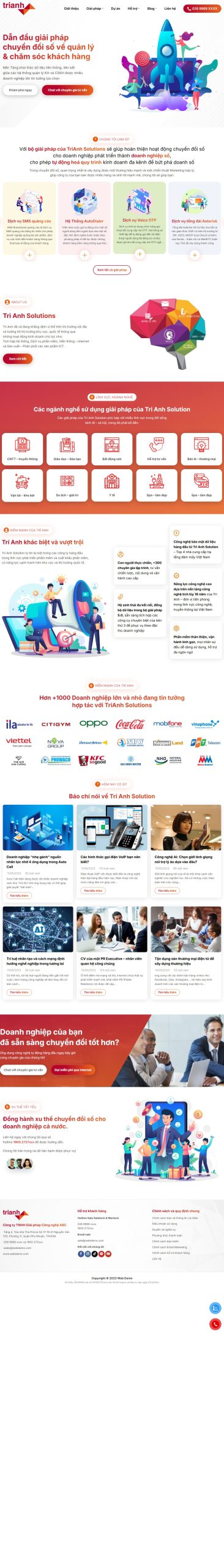 Mẫu Website Dịch Vụ Chuyển Đổi Số Doanh Nghiệp – Giải Pháp Công Nghệ