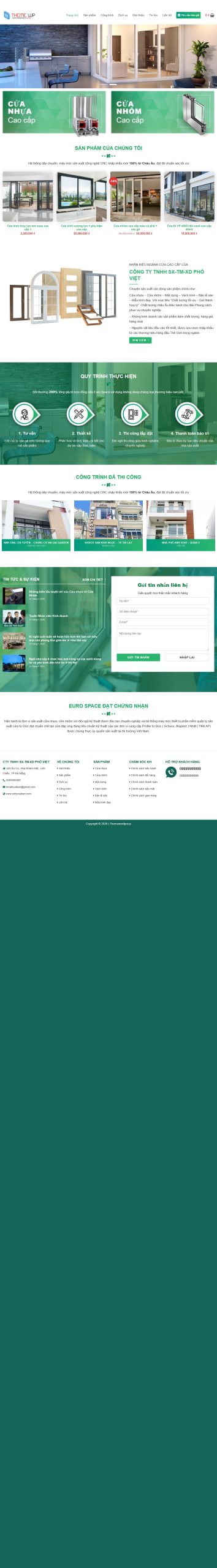 Mẫu Website Cửa Nhôm Kính – Vật Liệu Xây Dựng