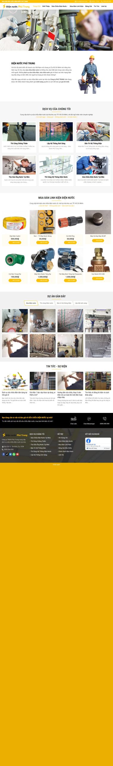 Mẫu Website Bán Đồ Điện Nước – Vật Tư Xây Dựng