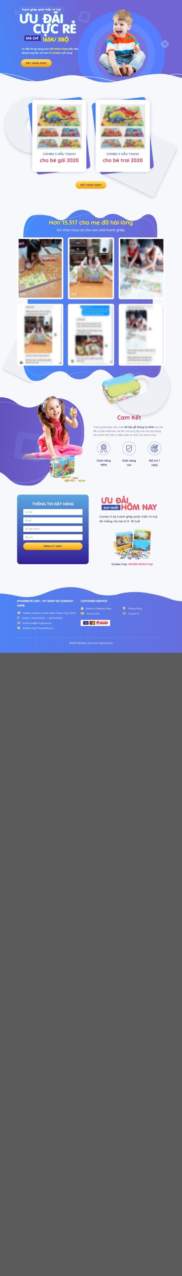 Mẫu Website Landing Page Đồ Chơi Xếp Hình – Shop Online