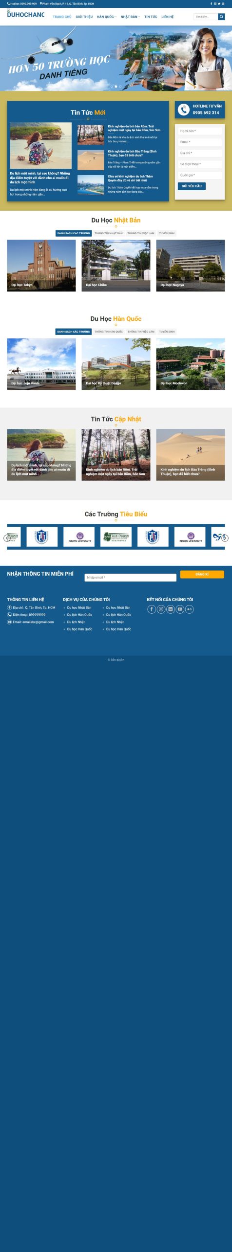 Mẫu Website Du Học 6 – Tư Vấn Du Học
