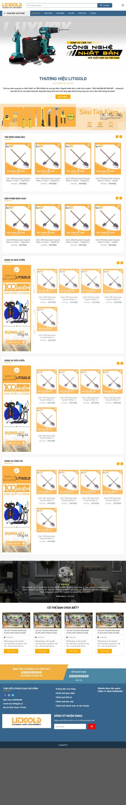 Mẫu Website Bán Dụng Cụ Cơ Khí – Thiết Bị Công Nghiệp – Shop Online
