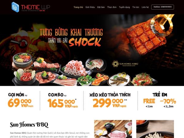 Mẫu Website Nhà Hàng BBQ – Ẩm Thực – Cài Đặt Sẵn – 399k.org