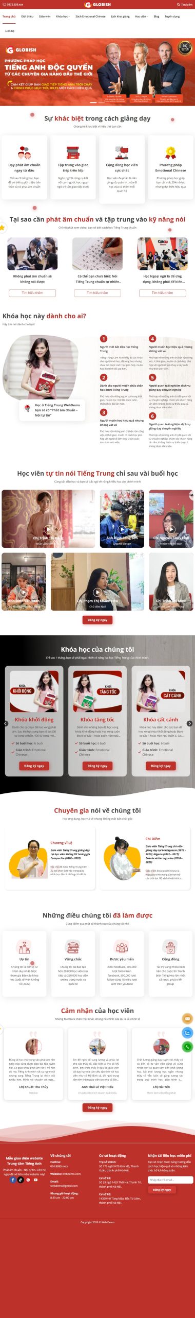 Mẫu Website Giáo Dục Anh Ngữ 08 – Trung Tâm Tiếng Anh