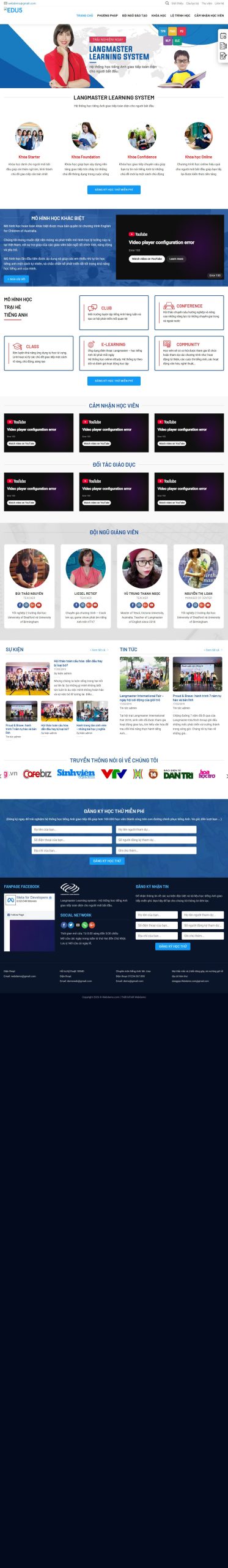Mẫu Website Giáo Dục Anh Ngữ 08 – Trung Tâm Tiếng Anh