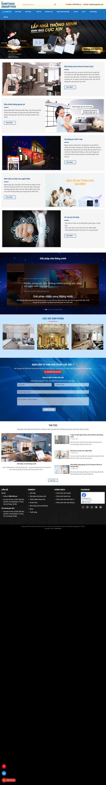 Mẫu Website Nhà Thông Minh Smarthome 01 – Shop Online