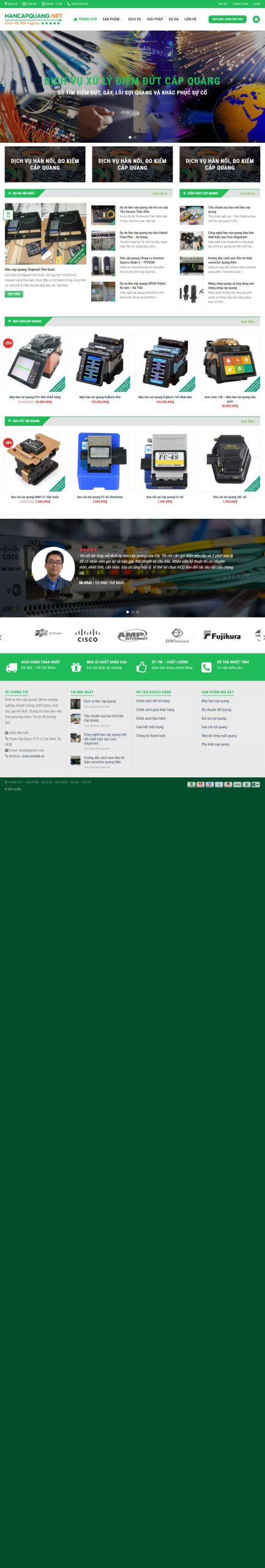Mẫu Website Dịch Vụ Hàn Cáp Quang – Viễn Thông