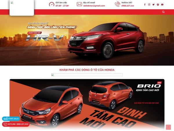 Mẫu Website Xe Honda 3 – Cài Đặt Sẵn – 399k.org