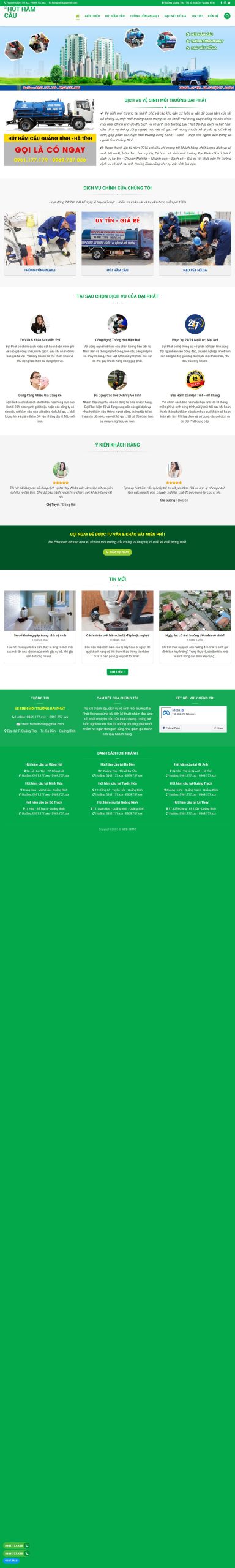 Mẫu Website Hút Hầm Cầu – Dịch Vụ Vệ Sinh