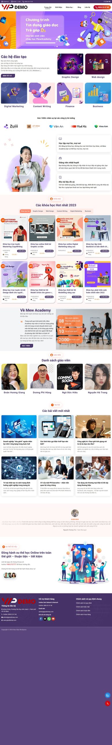 Mẫu Website Bán Khóa Học Online – Giáo Dục