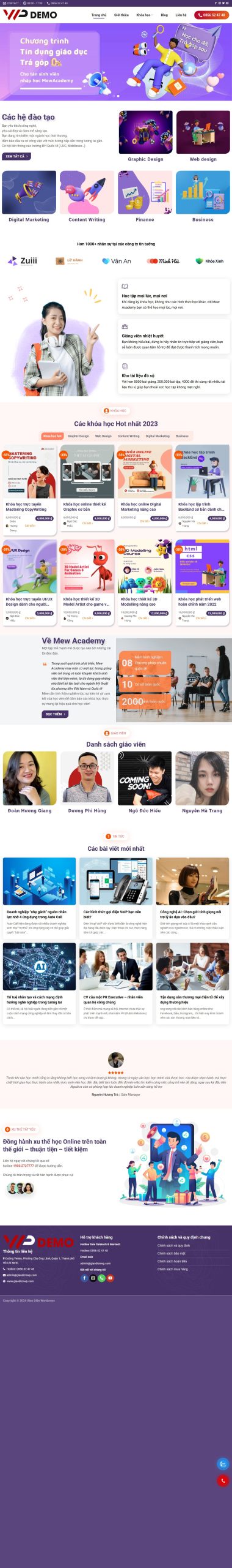 Mẫu Website Bán Khóa Học Online – Giáo Dục