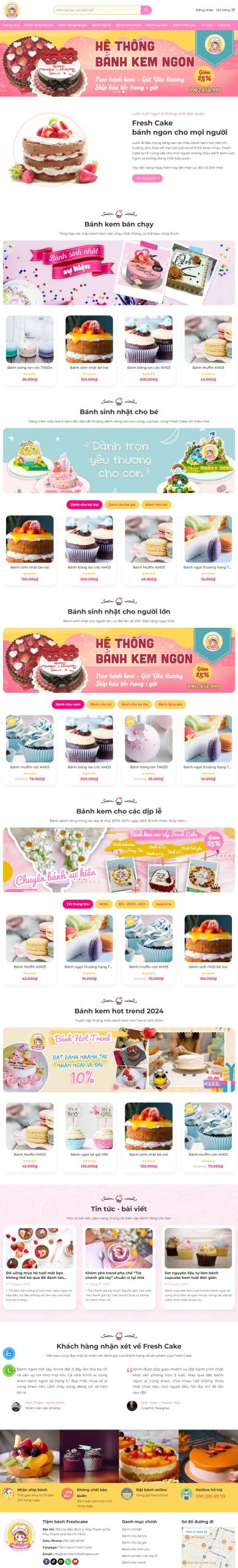 Mẫu Website Tiệm Bánh Kem Sinh Nhật – Ẩm Thực