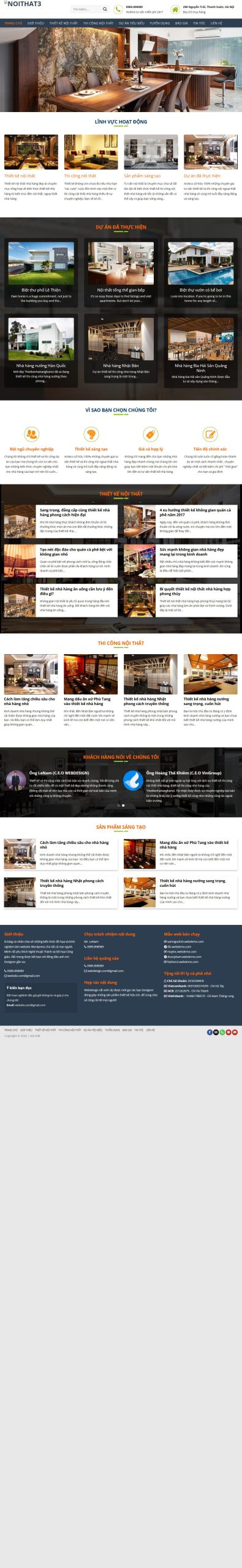 Mẫu Website Thiết Kế Nội Thất