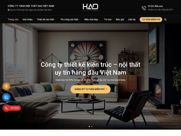 Mẫu Website Thiết Kế Nội Thất – Cài Đặt Sẵn – 399k.org