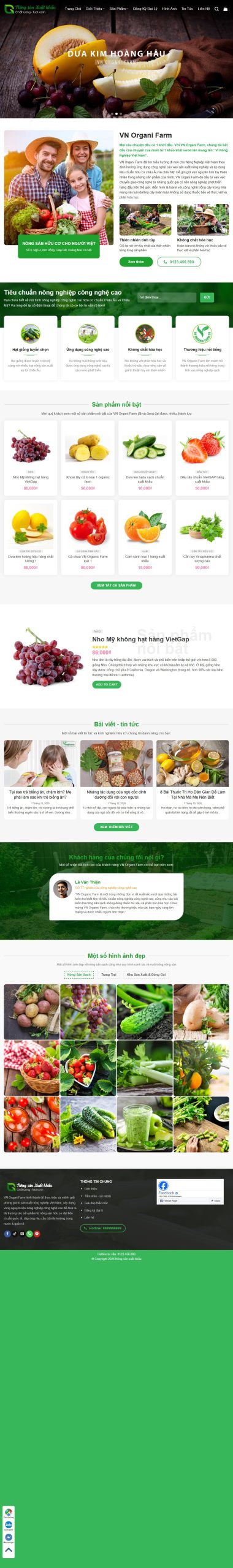 Mẫu Website Nông Sản 02 – Shop Online