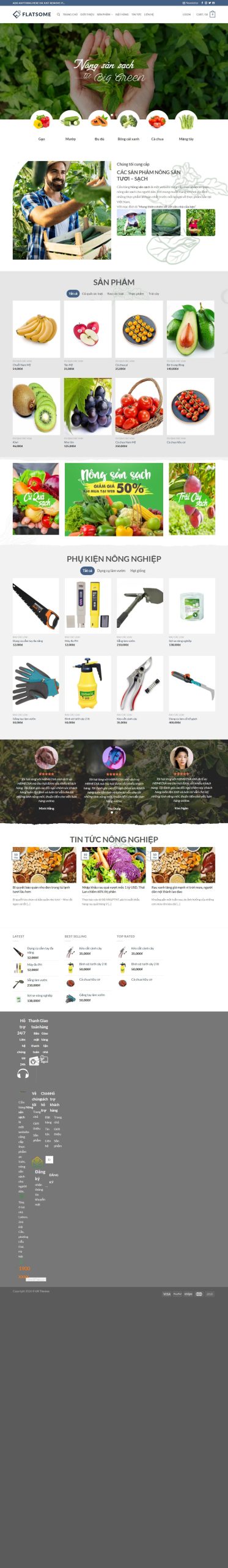 Mẫu Website Nông Sản 02 – Shop Online