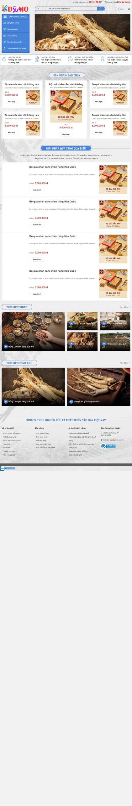 Mẫu Website Sâm Việt