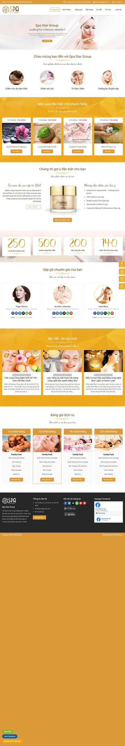 Mẫu Website Spa Làm Đẹp 03 – Shop Online