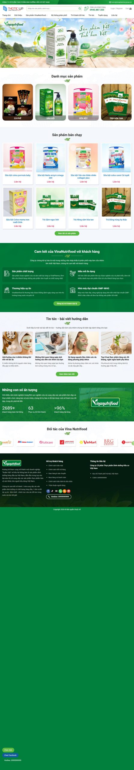 Mẫu Website Bán Thực Phẩm Rau Củ Quả – Shop Online