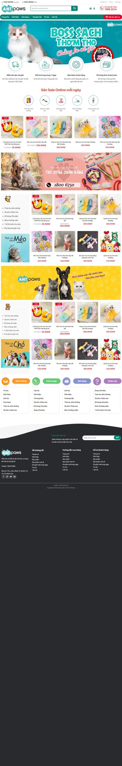 Mẫu Website Bán Thú Cưng – Shop Online