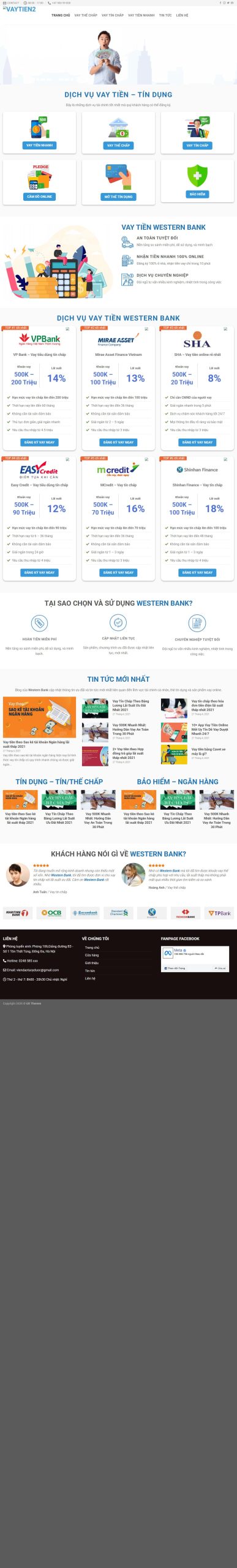 Mẫu Website Dịch Vụ Vay Tiền 02