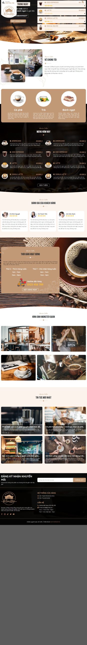 Mẫu Website Bán Nguyên Liệu Cà Phê – Shop Online
