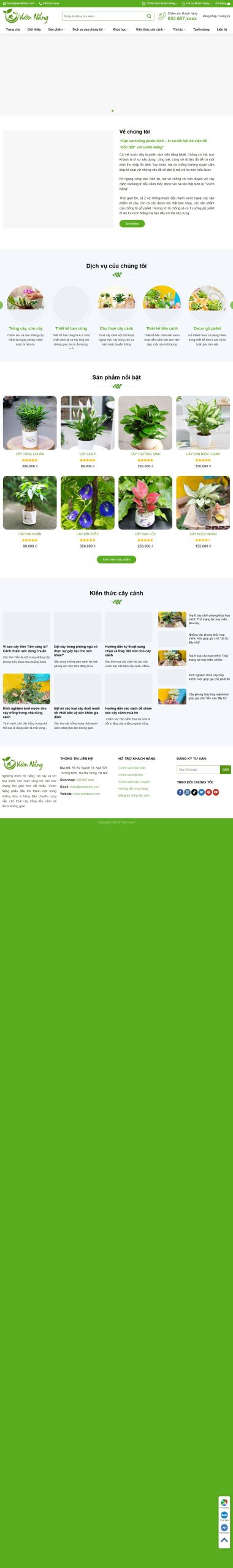 Mẫu Website Bán Cây Xanh Tiểu Cảnh – Shop Online