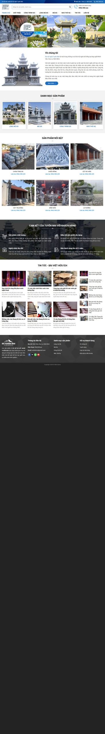 Mẫu Website Bán Tượng Đá Quý – Đồ Mỹ Nghệ – Shop Online