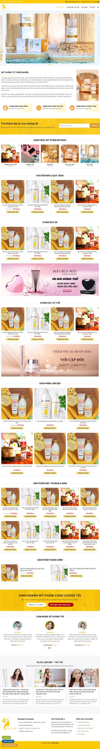 Mẫu Website Mỹ Phẩm 17 – Mỹ Phẩm Chính Hãng – Shop Online
