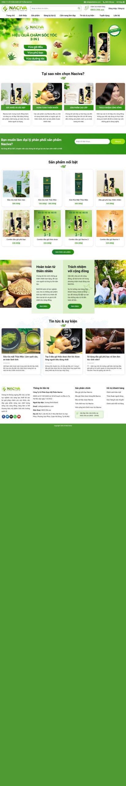 Mẫu Website Mỹ Phẩm 13 – Mỹ Phẩm Trang Điểm – Shop Online