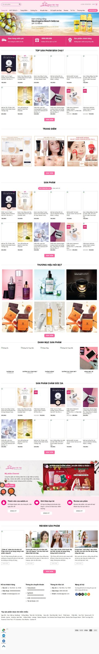 Mẫu Website Bán Mỹ Phẩm 02 – Shop Online