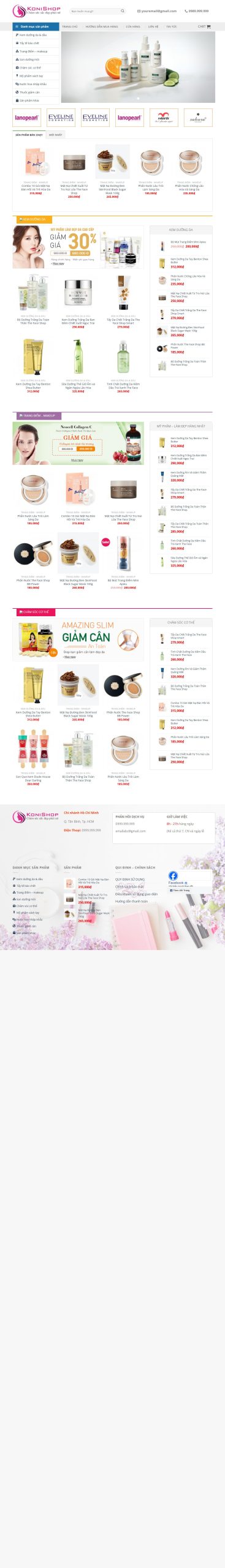 Mẫu Website Bán Mỹ Phẩm 02 – Shop Online