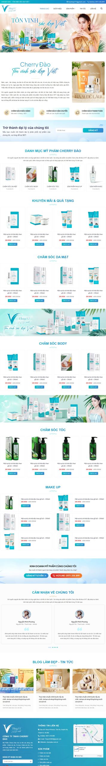 Mẫu Website Mỹ Phẩm Thẩm Mỹ – Shop Online