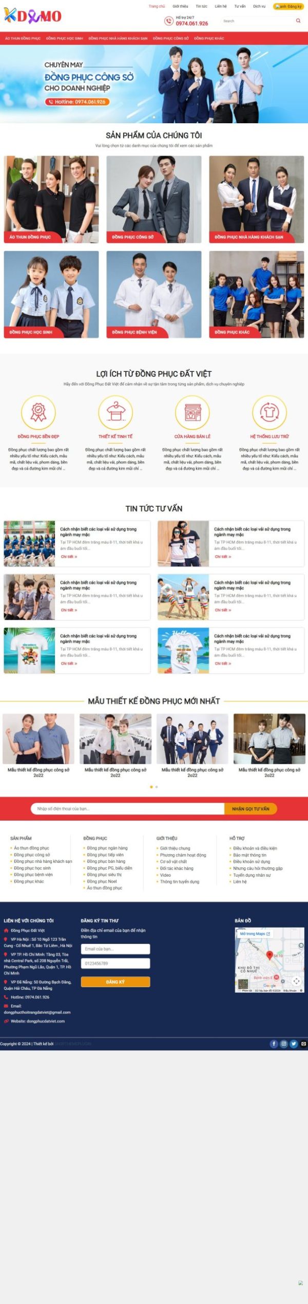Mẫu Website Bán Đồng Phục – Shop Online