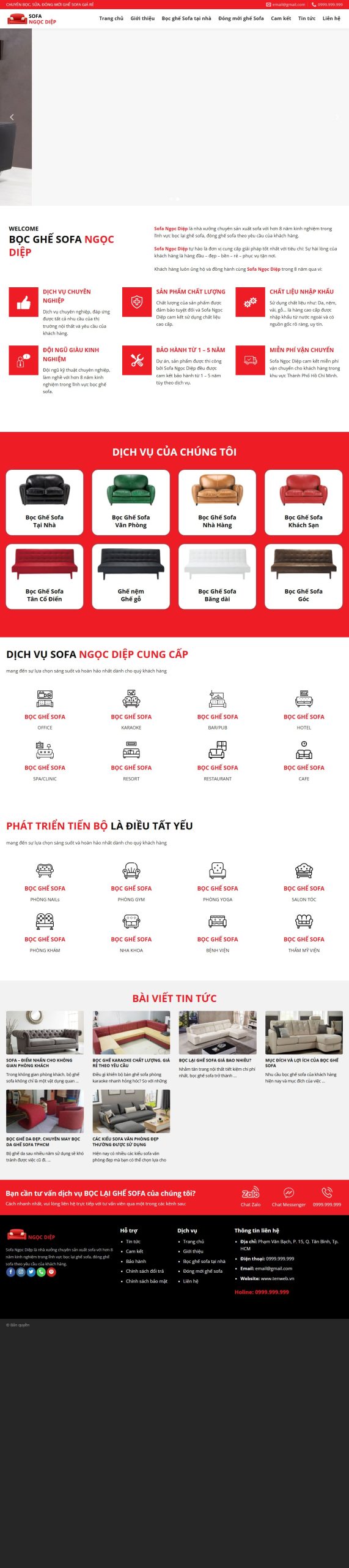 Mẫu Website Dịch Vụ Bọc Ghế Sofa – Nội Thất